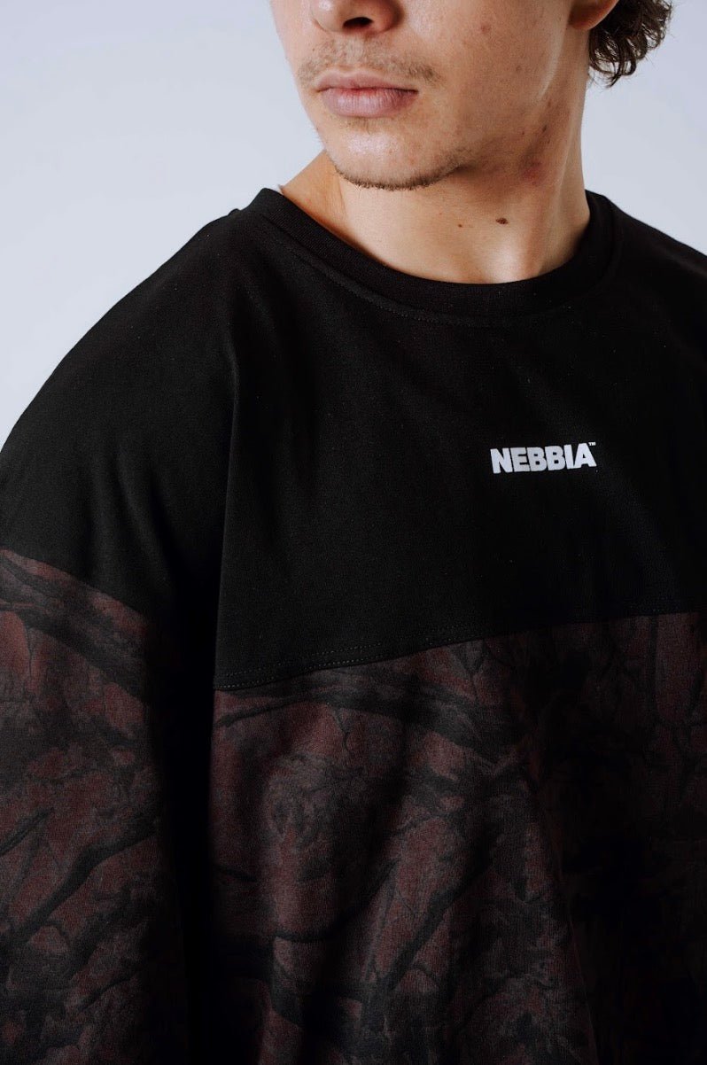 Nebbia Power 898 Oversized Camo Tee - Black/Dark Brown | Gym Pump Cover - AlisiiaKholli