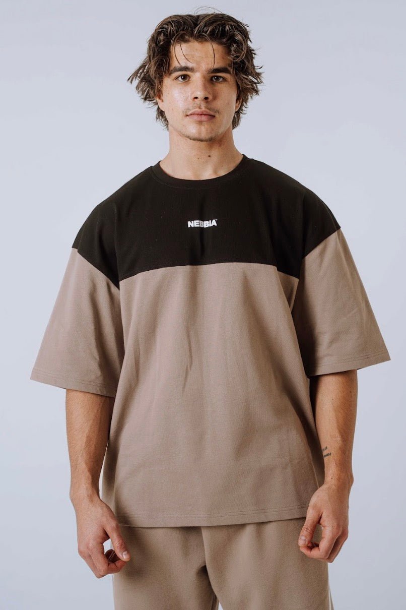 Nebbia Power 898 Oversized Camo Tee - Light Brown ASH | Gym Pump Cover - AlisiiaKholli