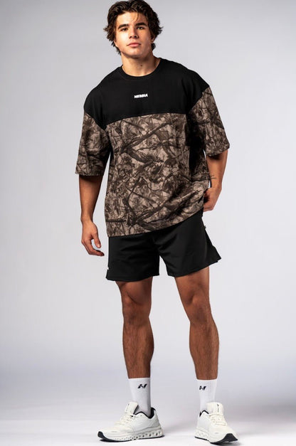 Nebbia Power 898 Oversized Camo Tee - Light Brown Camo | Gym Pump Cover - AlisiiaKholli