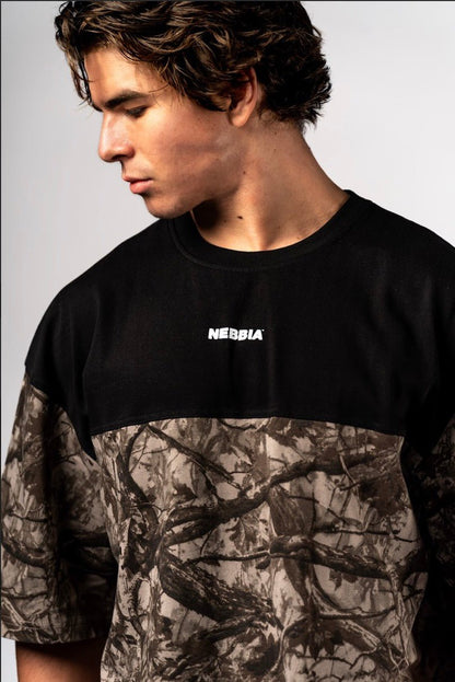 Nebbia Power 898 Oversized Camo Tee - Light Brown Camo | Gym Pump Cover - AlisiiaKholli