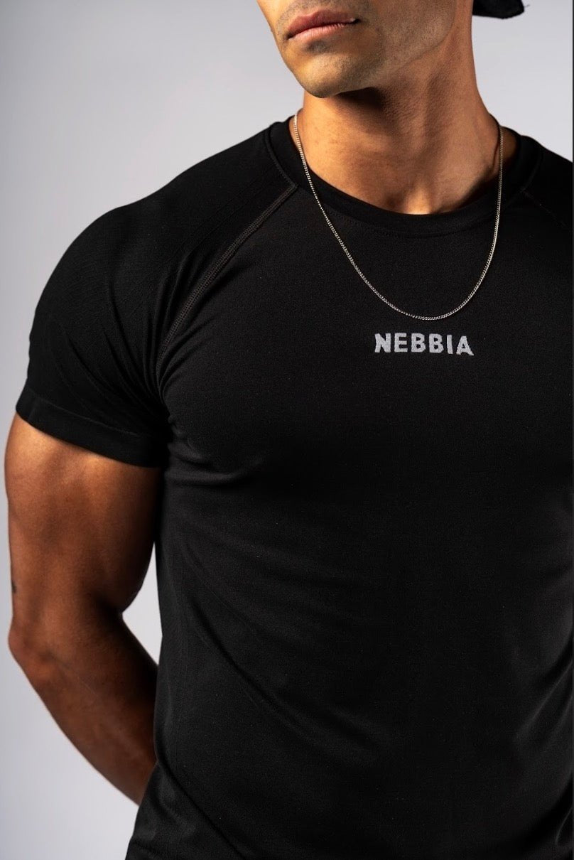 Nebbia Power 900 Men's Seamless Short Sleeve Top - Black - AlisiiaKholli