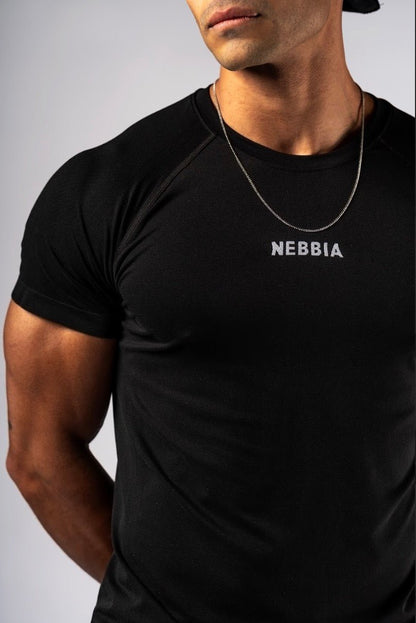 Nebbia Power 900 Men's Seamless Short Sleeve Top - Black - AlisiiaKholli