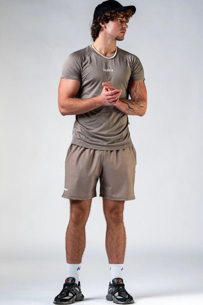 Nebbia Power 900 Men's Seamless Short Sleeve Top - Light Brown ASH - AlisiiaKholli
