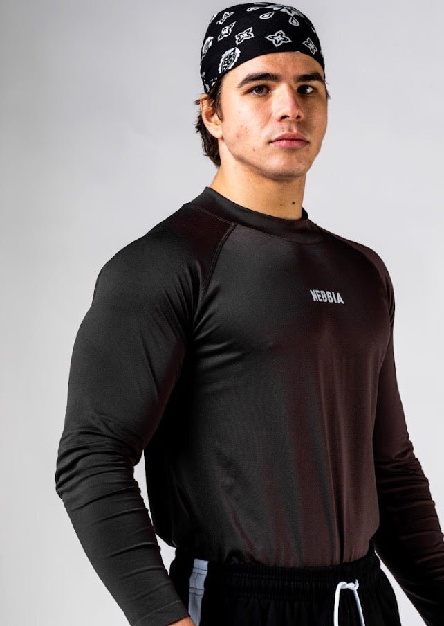 Nebbia Power 901 Seamless Long Sleeve Top - Black | Men's Gym Fit - AlisiiaKholli