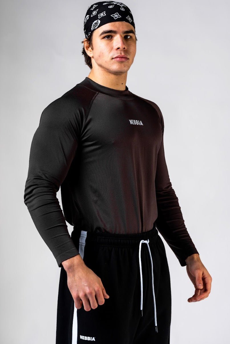 Nebbia Power 901 Seamless Long Sleeve Top - Black | Men's Gym Fit - AlisiiaKholli