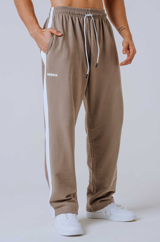 NEBBIA Power Relaxed Sweatpants 904 | Black & Light Brown Ash - AlisiiaKholli