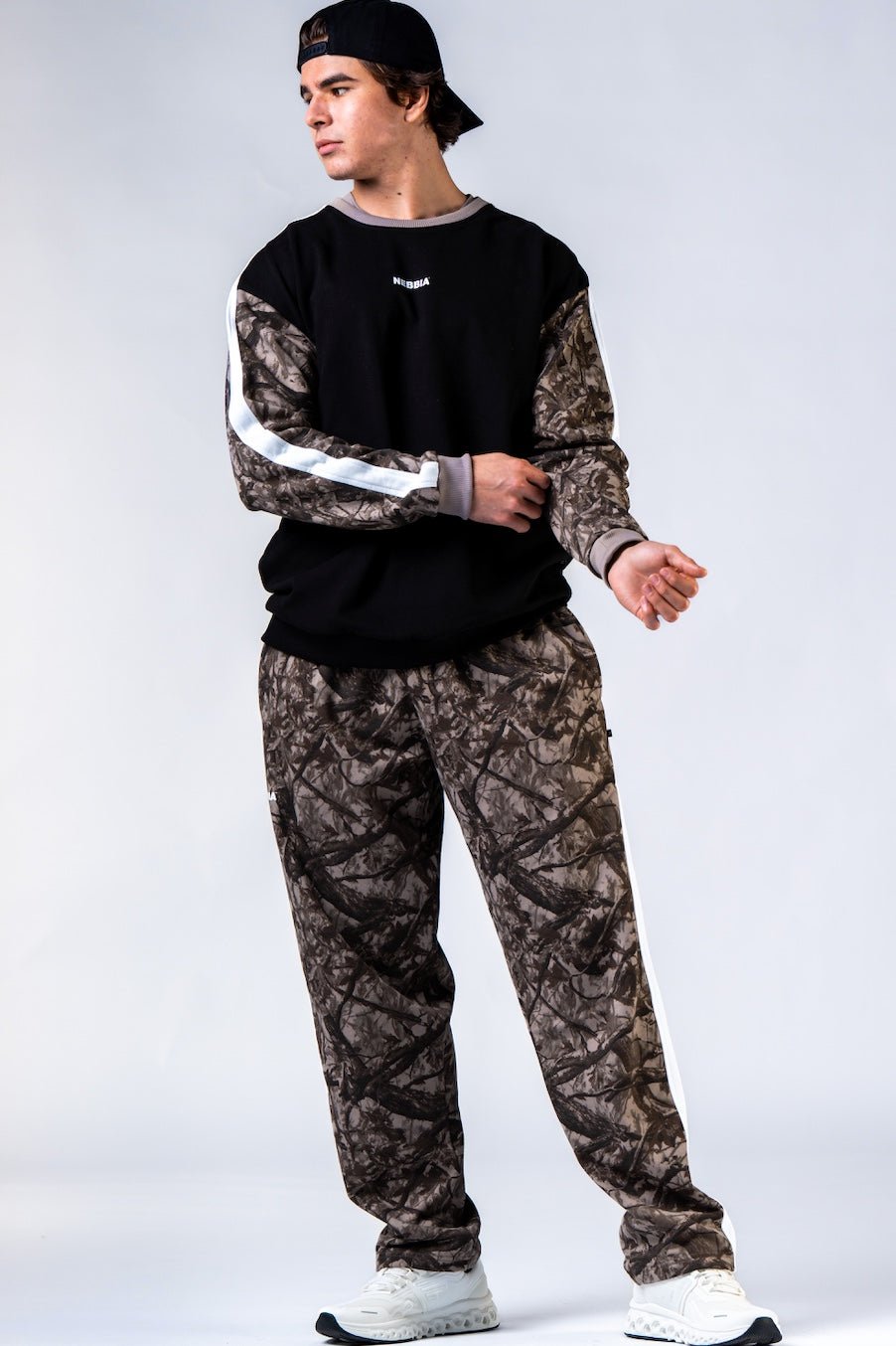 NEBBIA Power Relaxed Sweatpants 904 | Black & Light Brown Camo - AlisiiaKholli