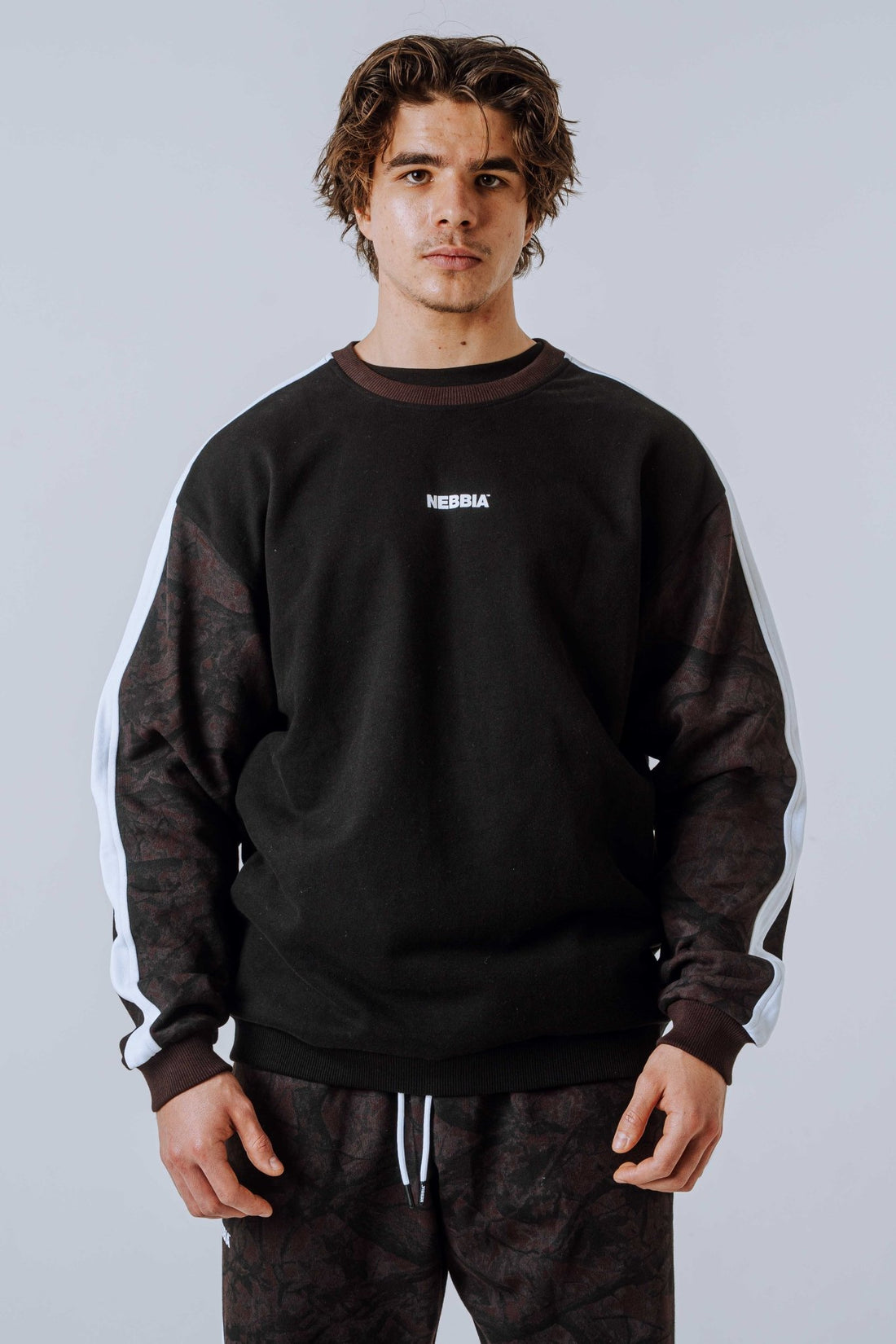 NEBBIA Power Relaxed Sweatshirt 903 | Black & Dark Brown Camo - AlisiiaKholli
