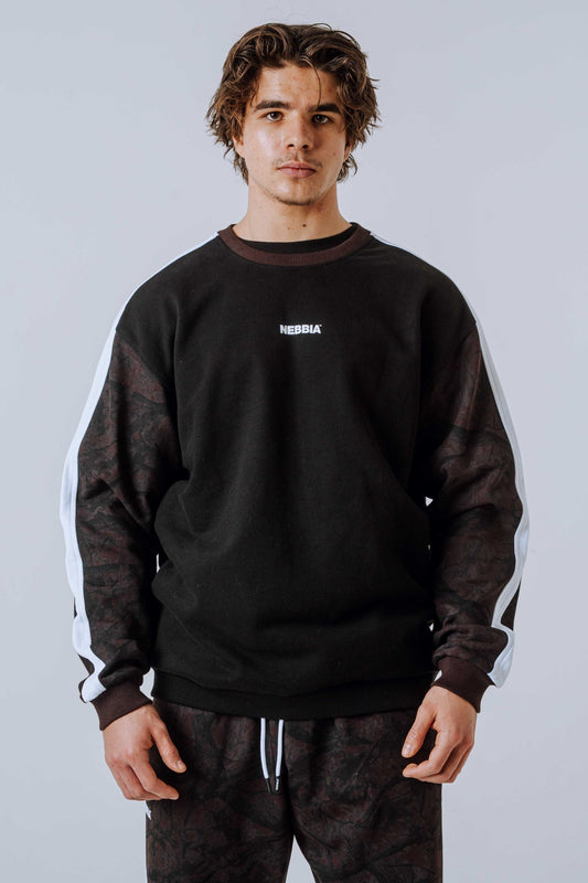 NEBBIA Power Relaxed Sweatshirt 903 | Black & Dark Brown Camo - AlisiiaKholli