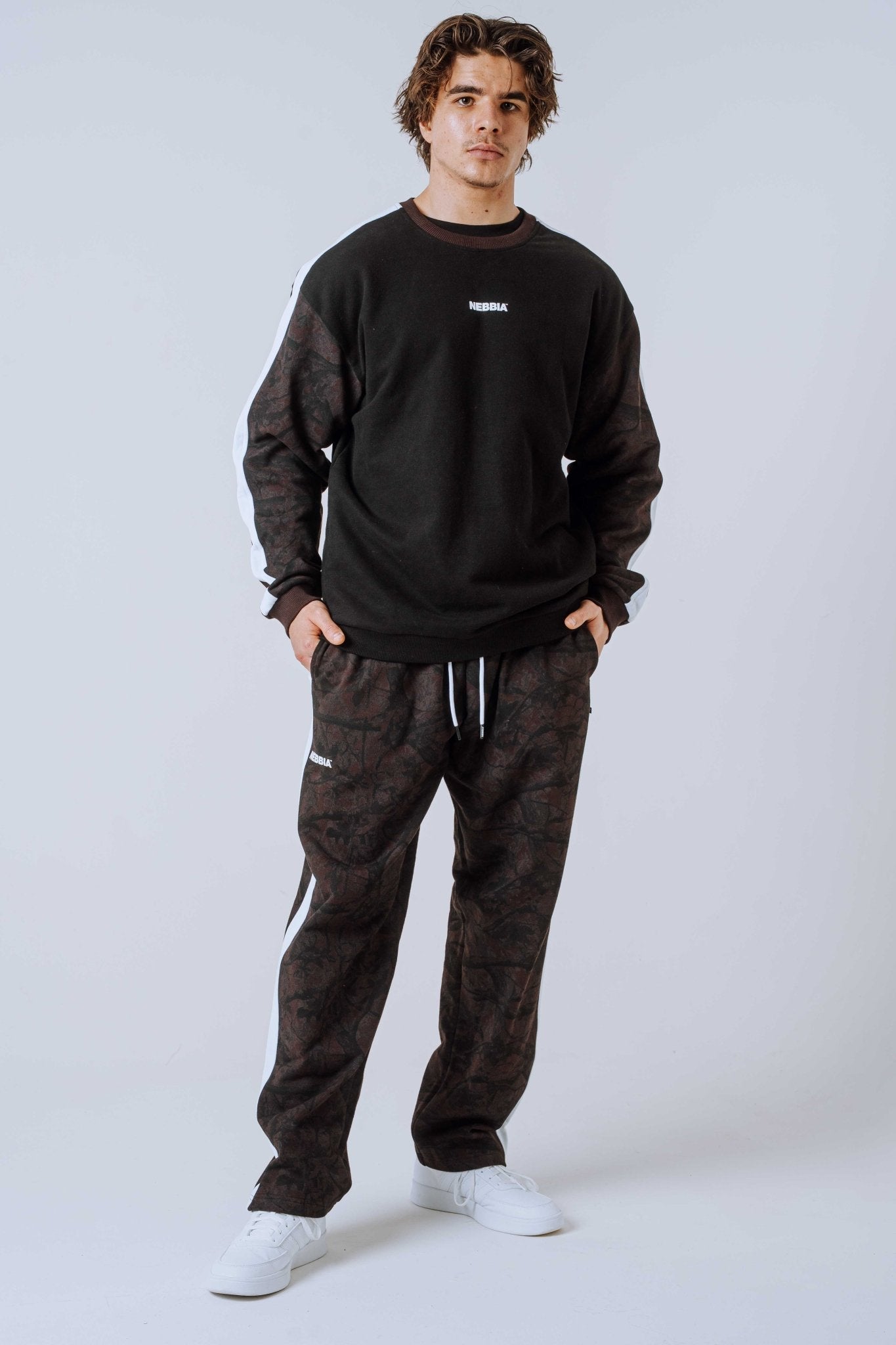 NEBBIA Power Relaxed Sweatshirt 903 | Black & Dark Brown Camo - AlisiiaKholli