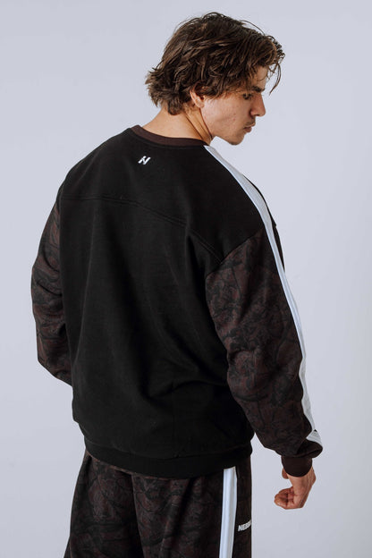 NEBBIA Power Relaxed Sweatshirt 903 | Black & Dark Brown Camo - AlisiiaKholli