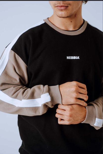 NEBBIA Power Relaxed Sweatshirt 903 | Black & Light Brown Ash - AlisiiaKholli