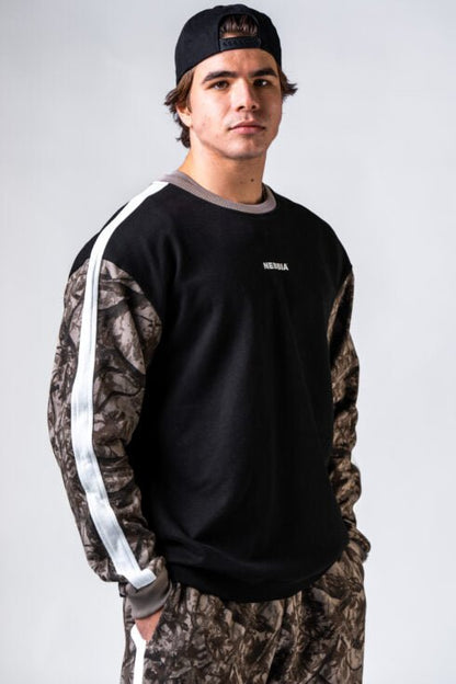 NEBBIA Power Relaxed Sweatshirt 903 | Black & Light Brown Camo - AlisiiaKholli