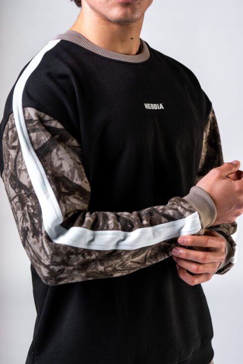 NEBBIA Power Relaxed Sweatshirt 903 | Black & Light Brown Camo - AlisiiaKholli