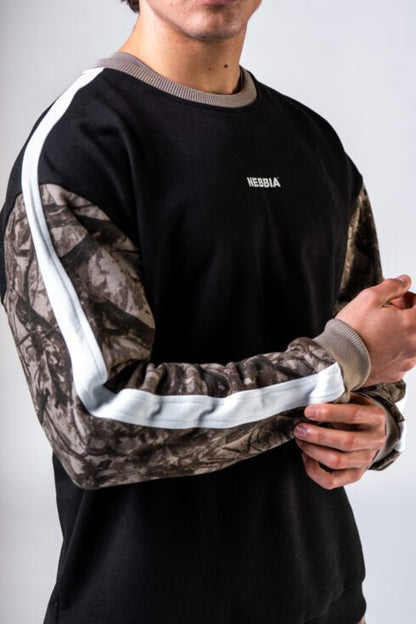 NEBBIA Power Relaxed Sweatshirt 903 | Black & Light Brown Camo - AlisiiaKholli
