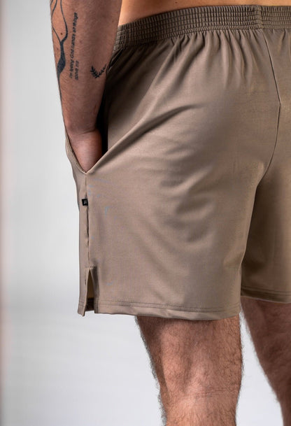 NEBBIA Power Training Shorts 902 | Black & Light Brown Ash - AlisiiaKholli