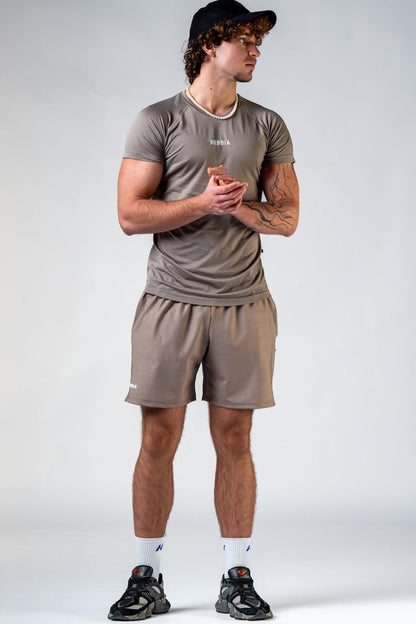 NEBBIA Power Training Shorts 902 | Black & Light Brown Ash - AlisiiaKholli