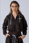 Relaxed Zip-Up Hoodie – Dark Brown Camo NEBBIA 895 | POWER