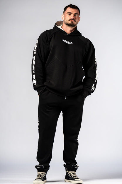 NEBBIA Training Hoodie HERO 300 – Black - on - Black Heavyweight Gym Hoodie - AlisiiaKholli