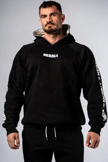 NEBBIA Training Hoodie HERO 300 – Black - on - Black Heavyweight Gym Hoodie - AlisiiaKholli