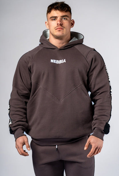 NEBBIA Training Hoodie HERO 300 – Black/Brown Heavyweight Gym Hoodie - AlisiiaKholli