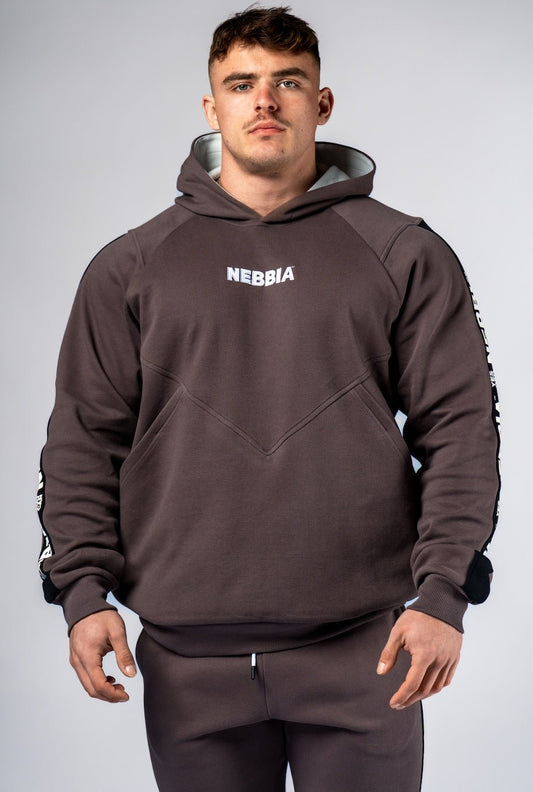 NEBBIA Training Hoodie HERO 300 – Black/Brown Heavyweight Gym Hoodie - AlisiiaKholli