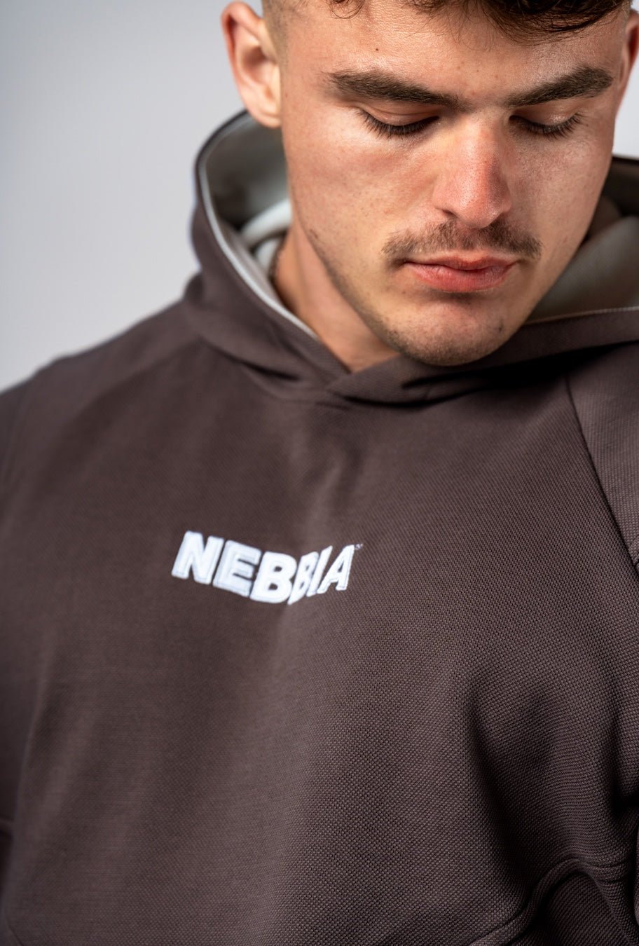 NEBBIA Training Hoodie HERO 300 – Black/Brown Heavyweight Gym Hoodie - AlisiiaKholli