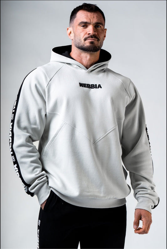 NEBBIA Training Hoodie HERO 300 – Light Grey Heavyweight Hoodie - AlisiiaKholli