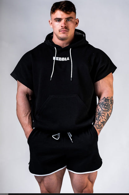 NEBBIA Training Rag Top HERO 297 – Black - on - Black Short Sleeve Hoodie - AlisiiaKholli