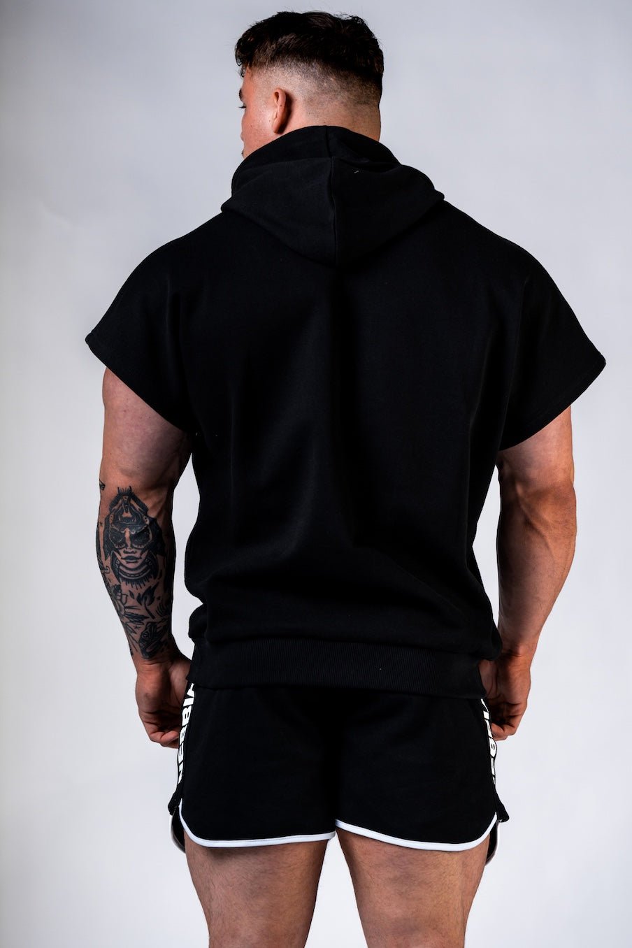 NEBBIA Training Rag Top HERO 297 – Black - on - Black Short Sleeve Hoodie - AlisiiaKholli