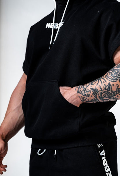 NEBBIA Training Rag Top HERO 297 – Black - on - Black Short Sleeve Hoodie - AlisiiaKholli