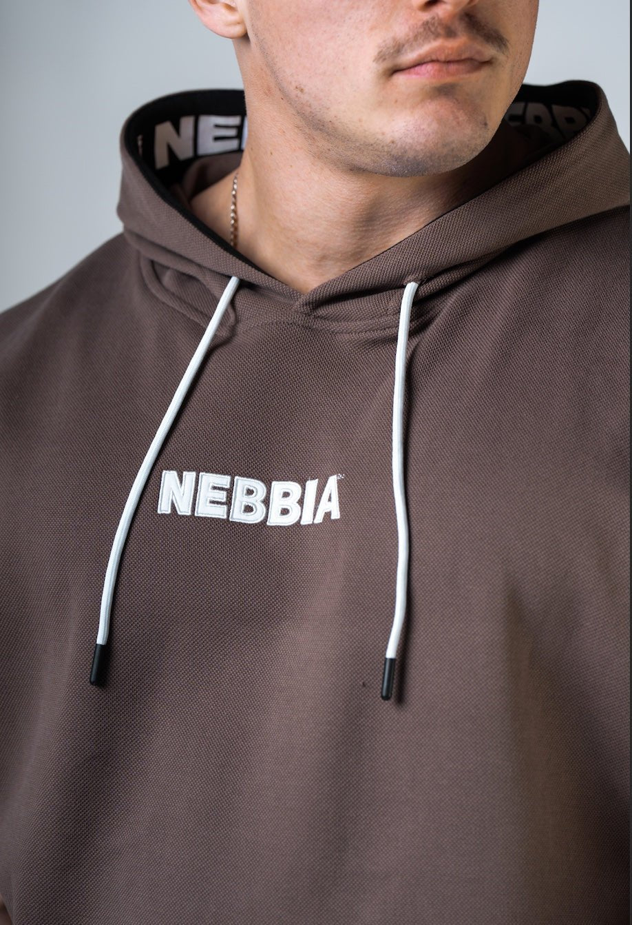 NEBBIA Training Rag Top HERO 297 – Brown Short Sleeve Hoodie - AlisiiaKholli