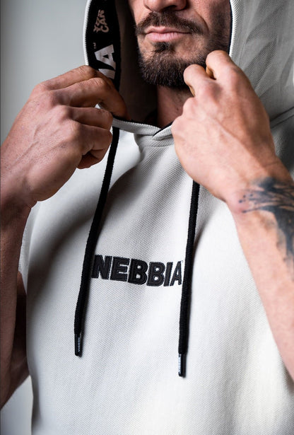 NEBBIA Training Rag Top HERO 297 – Light Grey Short Sleeve Hoodie - AlisiiaKholli