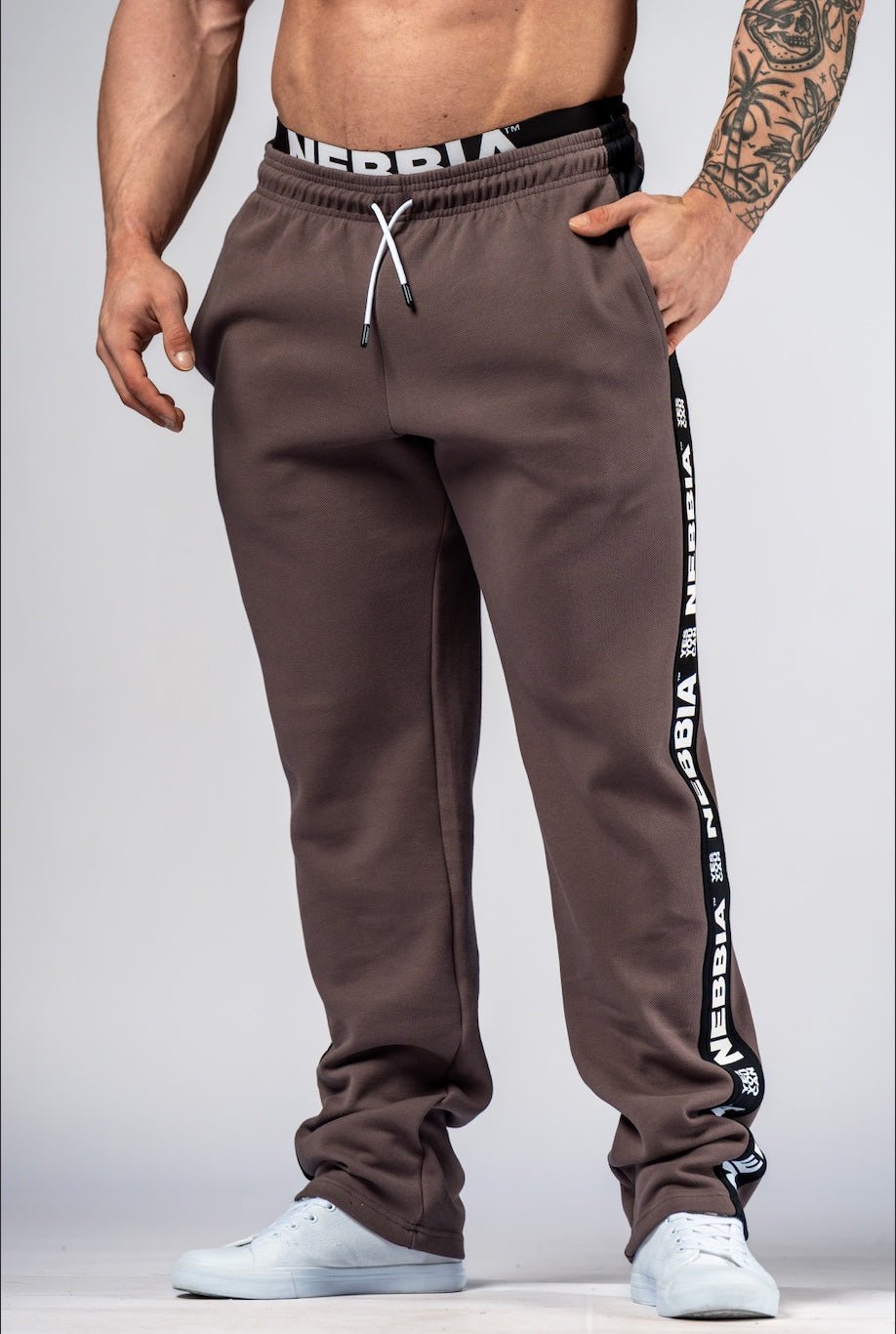 NEBBIA Training Sweatpants HERO 296 – Brown Heavyweight Joggers - AlisiiaKholli