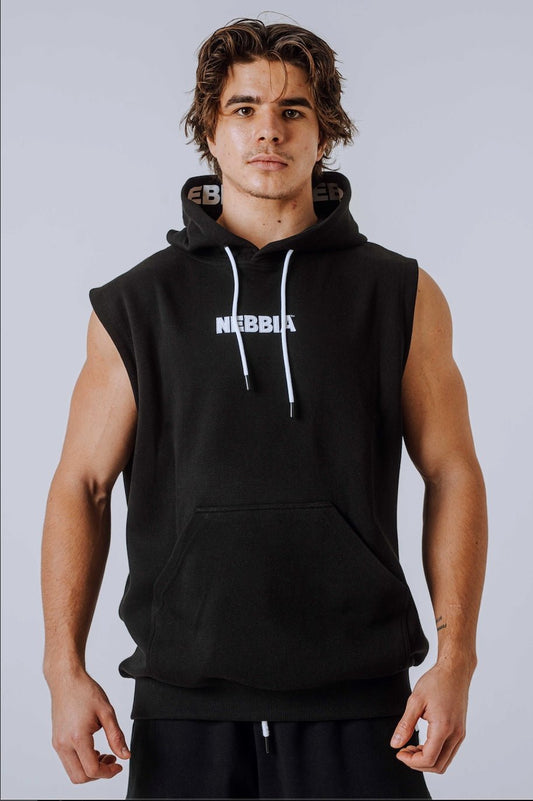 NEBBIA Training Tank HERO 299 – Black - on - Black Sleeveless Gym Hoodie - AlisiiaKholli
