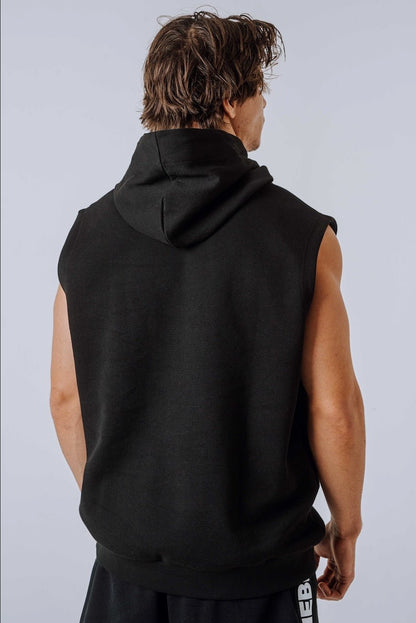 NEBBIA Training Tank HERO 299 – Black - on - Black Sleeveless Gym Hoodie - AlisiiaKholli