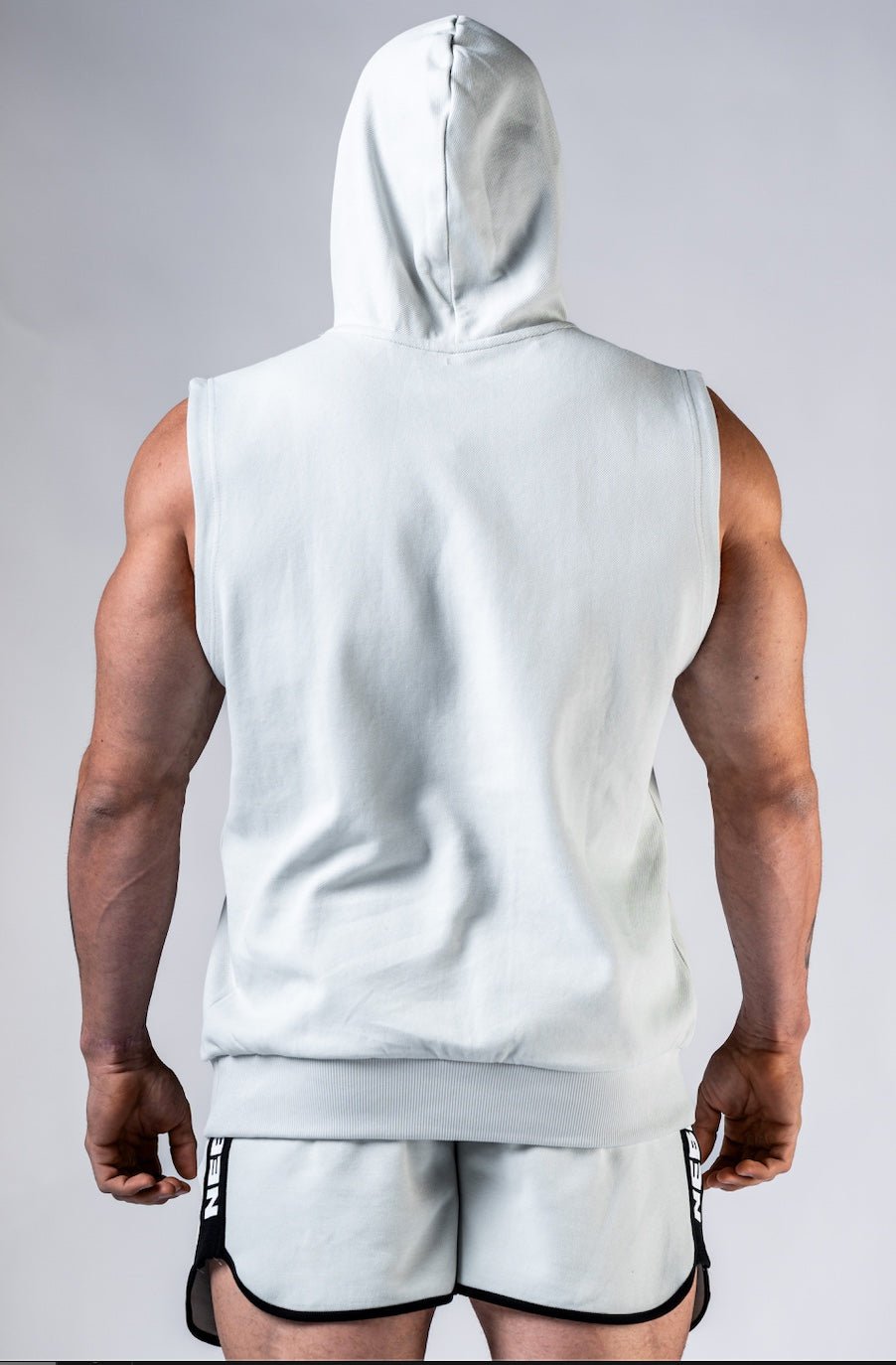 NEBBIA Training Tank HERO 299 – Light Grey Sleeveless Gym Hoodie - AlisiiaKholli