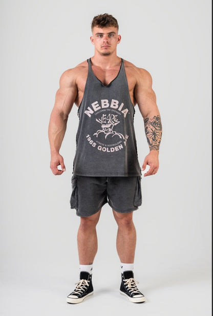 NEBBIA Washed Muscle Back Stringer 791 – Golden Era Black Edition - AlisiiaKholli