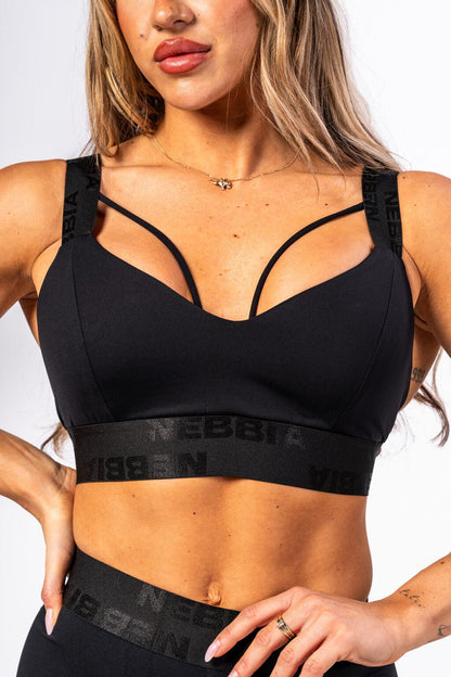 NEBBIA Women’s Padded Sports Bra INTENSE Iconic Black844 - AlisiiaKholli