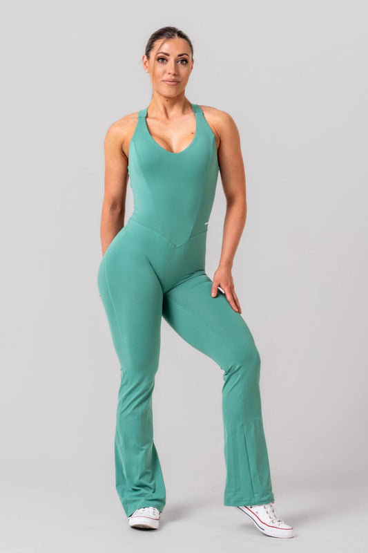 Sculpting Flared Jumpsuit OWN THE GYM 397 Light green - AlisiiaKholli