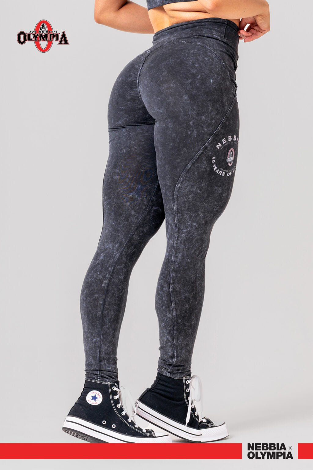 Washed High Waisted Leggings GYM WARRIOR 776 Black - AlisiiaKholli