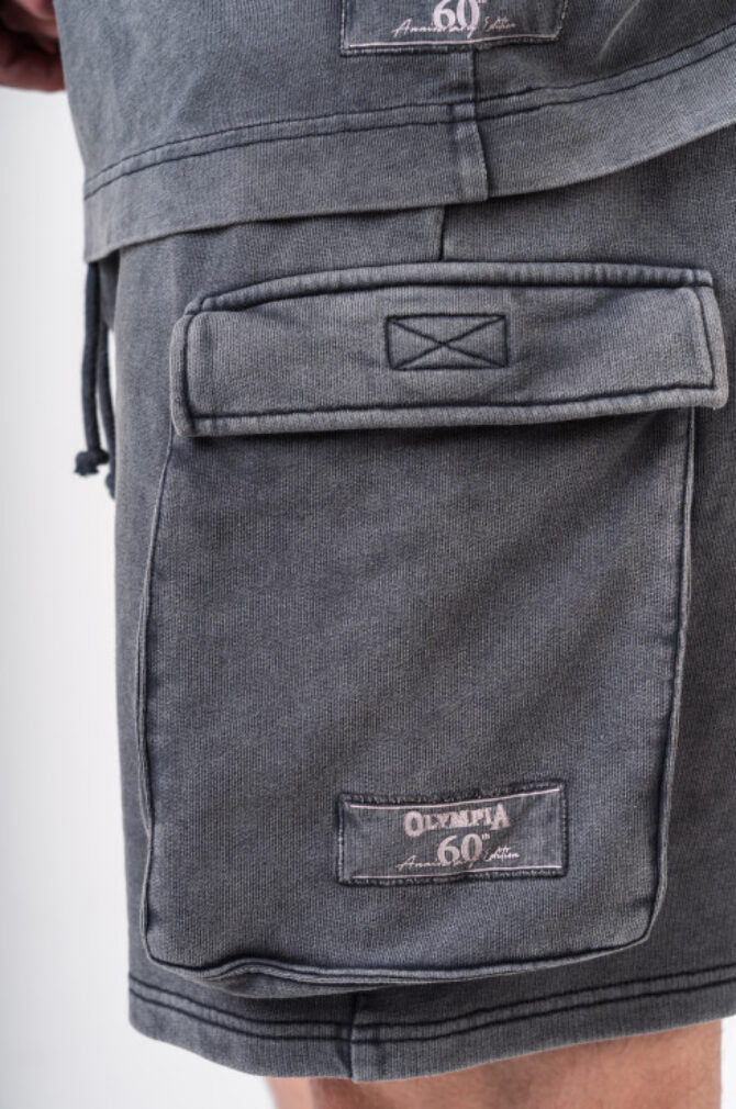 Washed Loose Fit Cargo Shorts LEGACY 787 Black - AlisiiaKholli