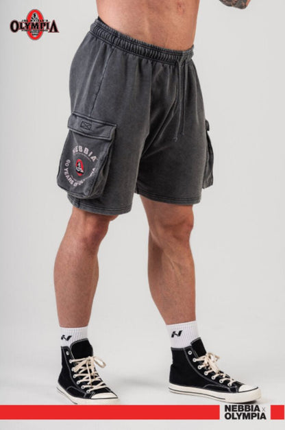 Washed Loose Fit Cargo Shorts LEGACY 787 Black - AlisiiaKholli