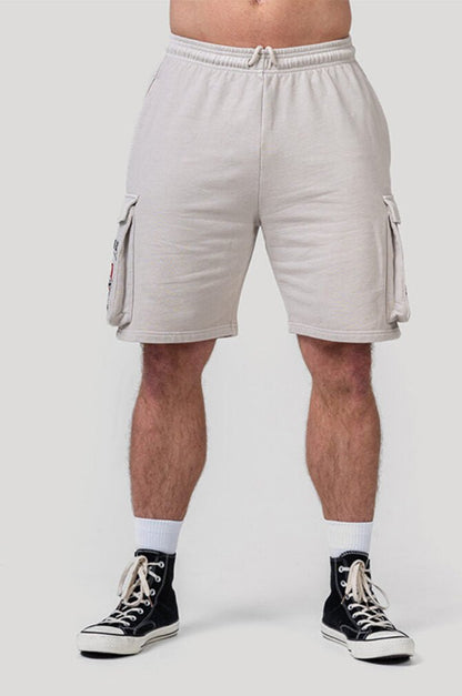 Washed Loose Fit Cargo Shorts LEGACY 787 Light grey - AlisiiaKholli