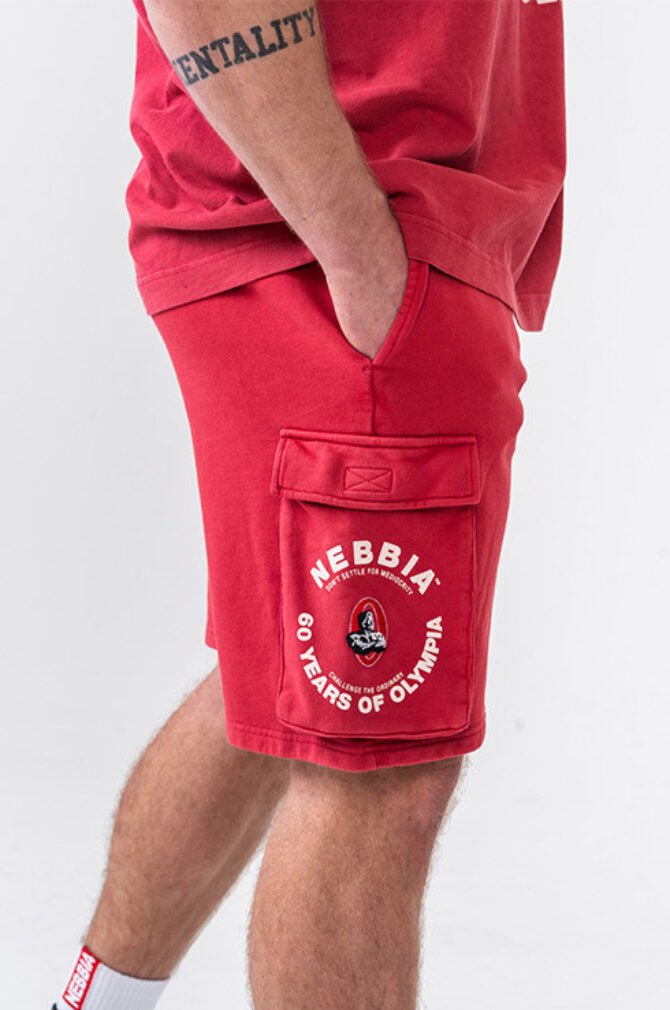 Washed Loose Fit Cargo Shorts LEGACY 787 Red - AlisiiaKholli