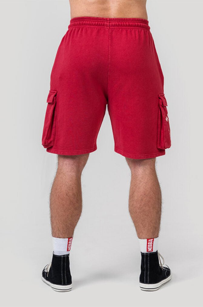 Washed Loose Fit Cargo Shorts LEGACY 787 Red - AlisiiaKholli