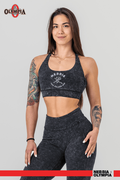 Washed Medium - Support Sports Bra GOLDEN AGE 778 Black - AlisiiaKholli