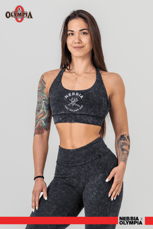 Washed Medium - Support Sports Bra GOLDEN AGE 778 Black - AlisiiaKholli