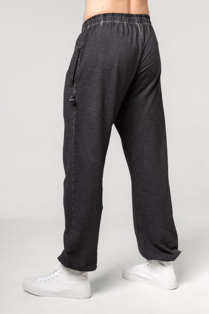 Washed - off Gym Sweatpants Baggy Style GYM BRO Black 373 - AlisiiaKholli