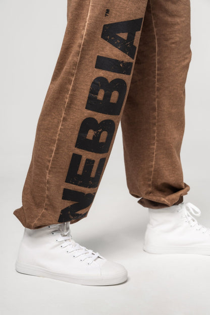 Washed - off Gym Sweatpants Baggy Style GYM BRO Light Brown 373 - AlisiiaKholli